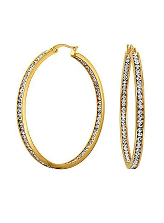 Gold Plated Stainless Steel Hoop Earrings 