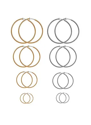 4-Piece Clip On Hoop Earrings Set 