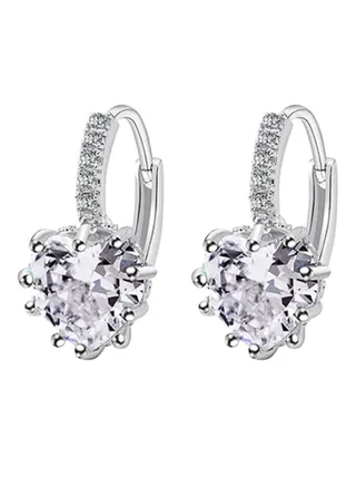 Heart Shape Rhinestone Hoop Earrings 