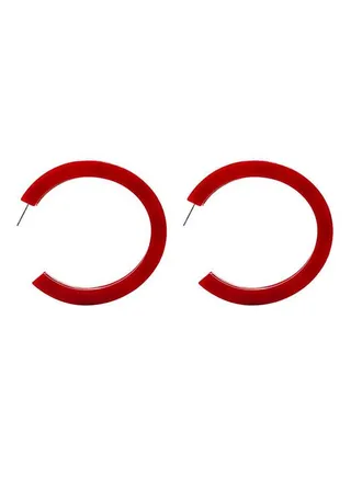 Resin Circular Hoops Red 