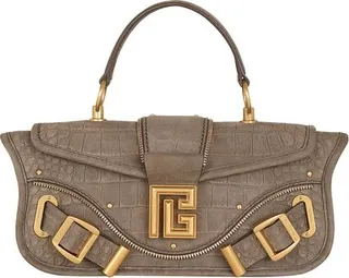 Blaze clutch bag in crocodile-embossed leather