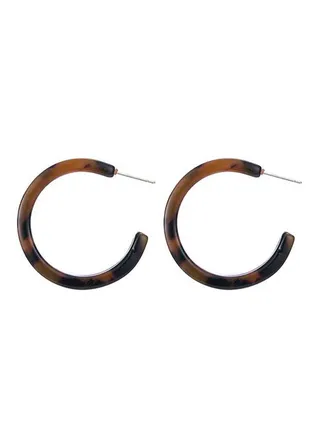 Resin Hoops Earrings Coffee 