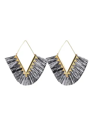 V Tassel Dangle Earrings 