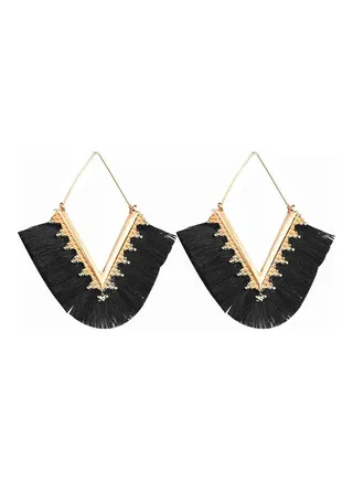 V Tassel Dangle Earrings 