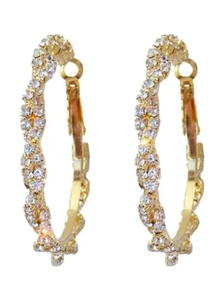 Stone Studded Hoop Earrings 