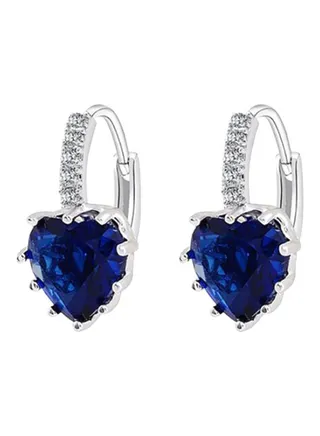 Rhinestone Studded Heart Shape Stud Earrings 