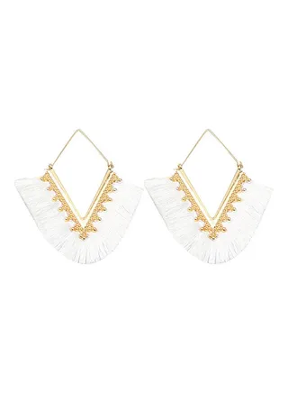 Bohemian Women V Tassel Dangle Earrings 