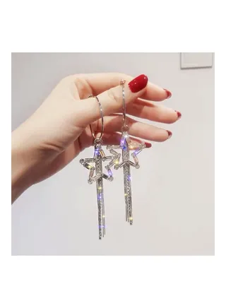 Rhinestone Studded Dangle Earrings 