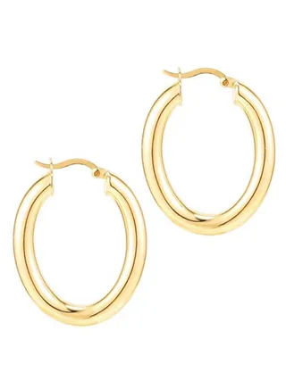 Oval Chunky Hoop Earrings 