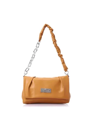 Magnetic and Zipper Closure Cross-Body Bag - Bronze Brown 