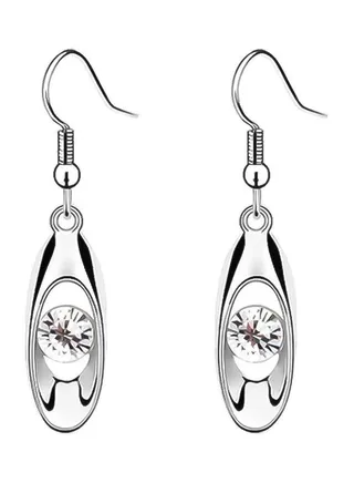 Rhinestone Inlaid Water Drop Dangle Hook Earrings 
