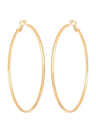 Vintage Simple Design Circle Hoop Exaggerate Hoops Earrings 