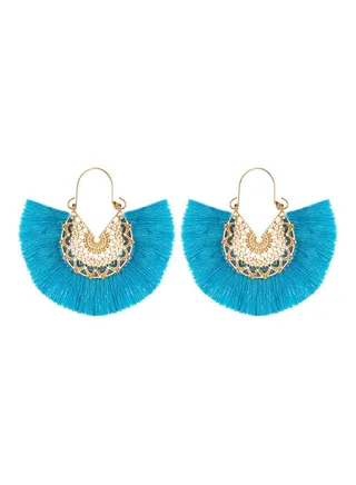 Fan Shaped Hoop Earrings 