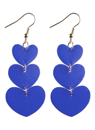 3-Layers Heart Shaped Dangle Earrings 