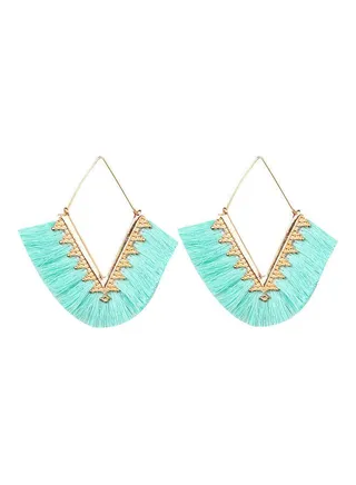 V Tassel Dangle Earrings 