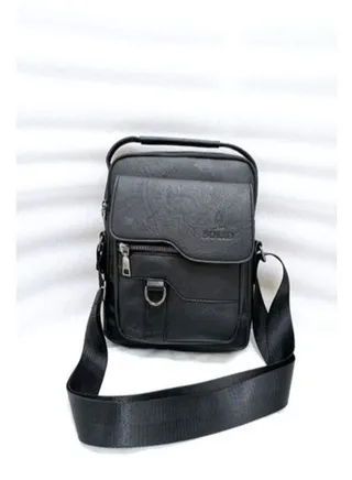 Leather Crossbody Bag - Black 