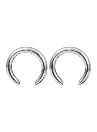 Crescent Moon Design Hoop Earrings 