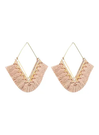 V Tassel Dangle Earrings 