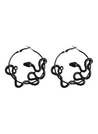 Snake Pattern Hoop Earrings 