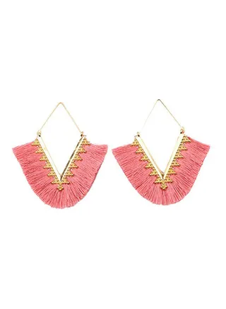 V Tassel Dangle Earrings 