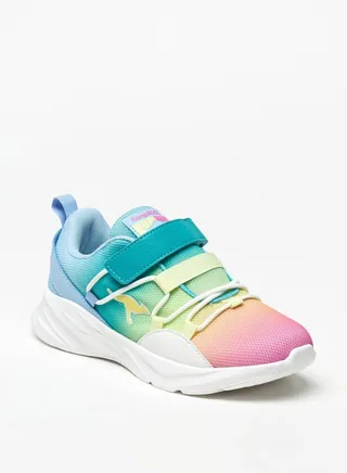 Girls' Ombre Textured Sports Shoes with Hook and Loop Closure 