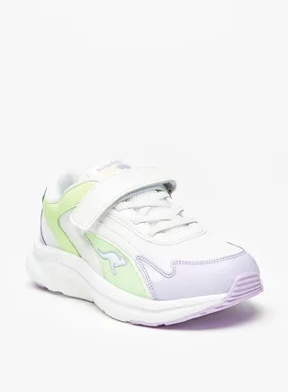 Girls Textured Sports Shoes with Hook and Loop Closure 