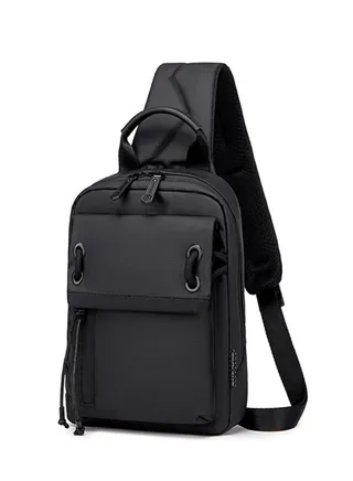 XB00526 Chest Waterproof High Quality Casual Crossbody Bag - Black 
