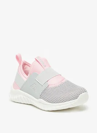 Girls' Colourblock Slip-On Walking Shoes With Pull Tabs 