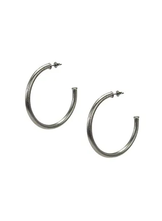Brass Tubular Hoop Earrings 