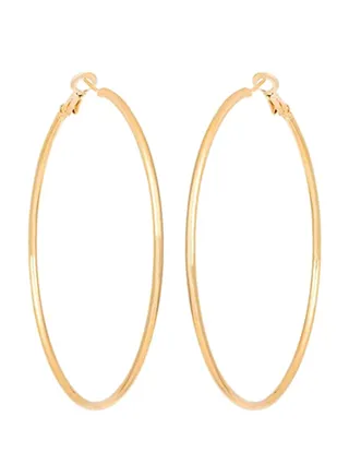 Vintage Simple Design Circle Hoop Exaggerate Hoops Earrings 