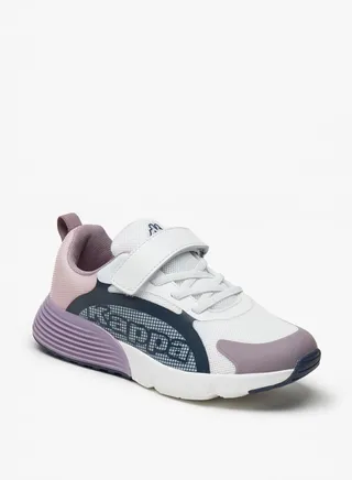 Girls' Panelled Sports Shoes with Hook and Loop Closure 
