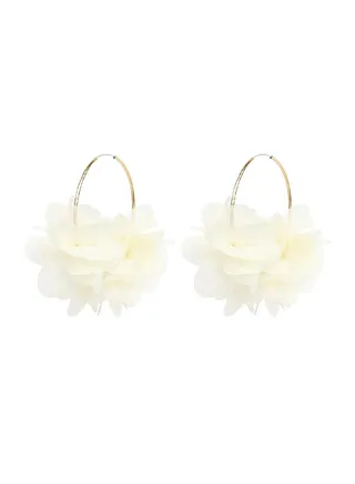 Floral Design Hoops Earrings 