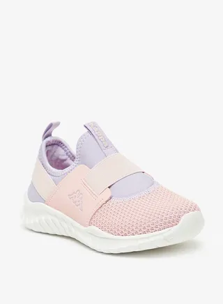 Girls' Colourblock Slip-On Walking Shoes With Pull Tabs 
