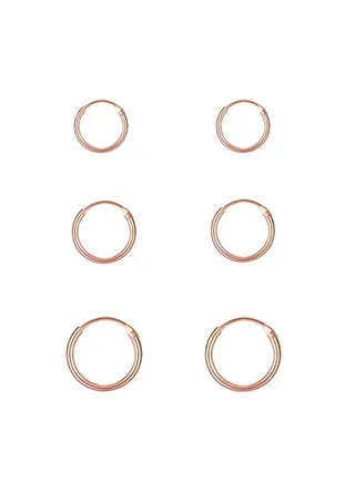 3 Pairs Of Hoop Earrings Set 