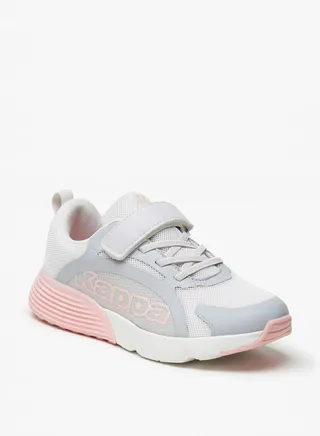 Girls' Panelled Sports Shoes with Hook and Loop Closure 