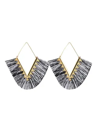 V Tassel Dangle Earrings 