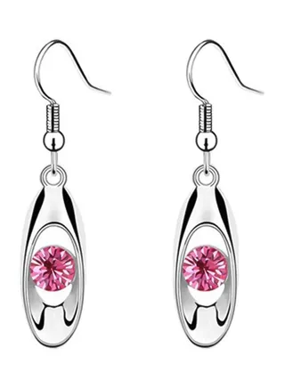 Rhinestone Inlaid Water Drop Dangle Hook Earrings 
