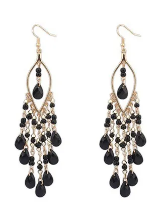 Rhinestone Tassel Earrings 