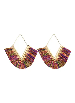 V Tassel Dangle Earrings 