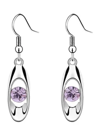 Rhinestone Inlaid Water Drop Dangle Hook Earrings 