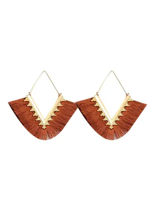 V Tassel Dangle Earrings 