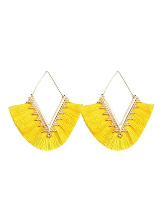 V Tassel Dangle Earrings 