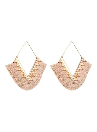 V Tassel Dangle Earrings 