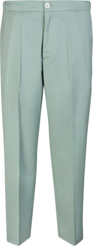 Aqua Green Straight-leg Trousers