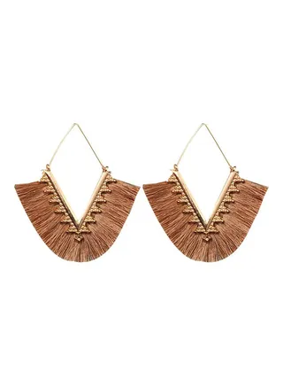 Bohemian Women V Tassel Dangle Earrings 
