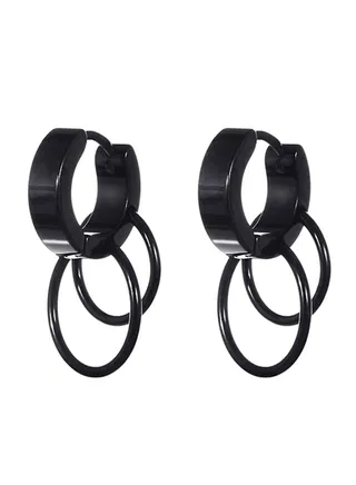 Alloy Faddish Solid Color Creative Hoop Earrings 