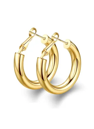 Chunky Thick Hoops Earrings 