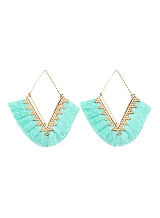 V Tassel Dangle Earrings 