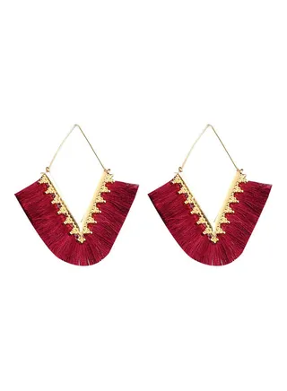 Bohemian Women V Tassel Dangle Earrings 
