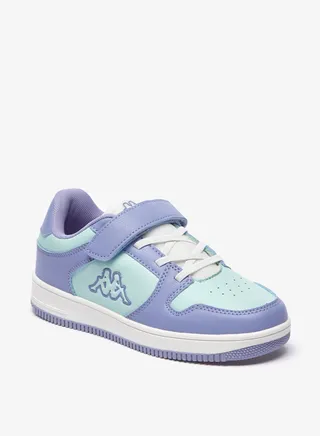 Girls' Colourblock Sports Shoes with Hook and Loop Closure 